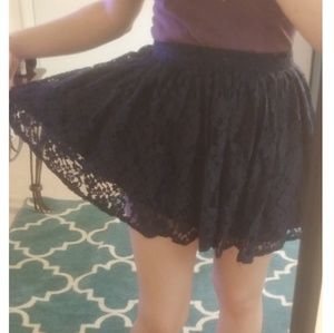 Blue Lace Circle Skirt